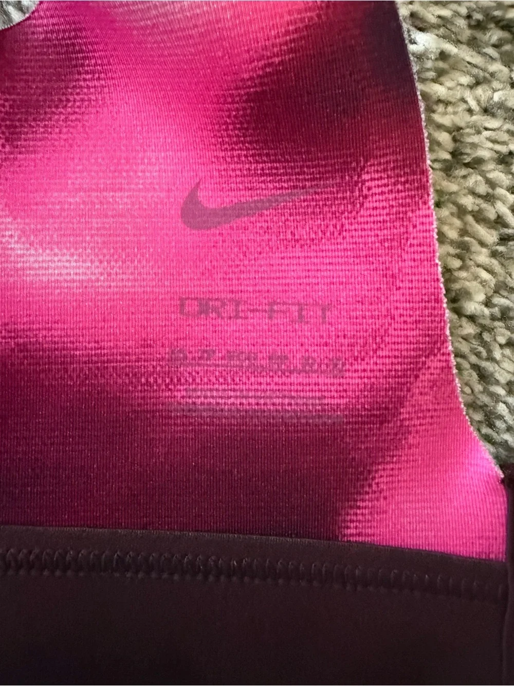 Nike Women’s Pink & Burgundy High Impact Sports Bra